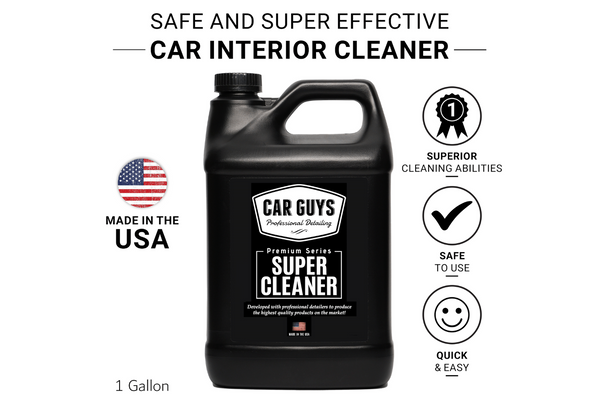 Review Analysis + Pros/Cons - CAR GUYS Detailing Super Cleaner Effective  Interior Car Cleaner Best for Leather Vinyl Carpet Upholstery Plastic  Rubber Fabric and Much More 18 Oz Kit